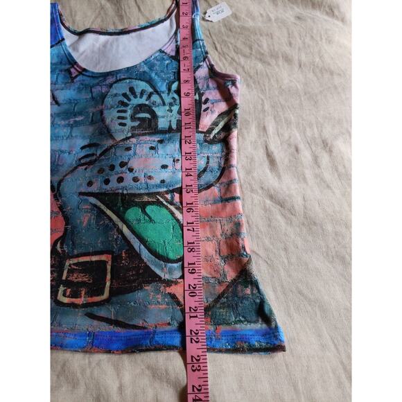 AGENT QUINZE Graffiti Print Tank Top Street Art NWT Woodstock Inn VT M - Picture 8 of 8